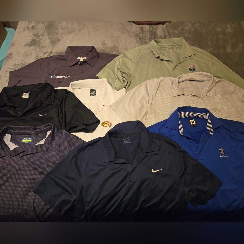 Lot of 8 Mens Golf Polos